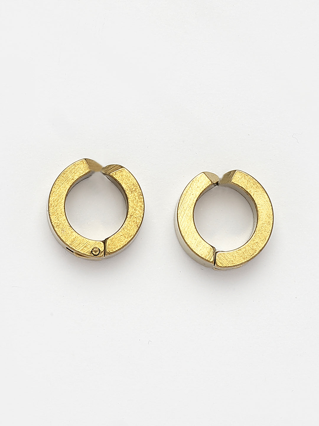 NVR Men's Gold-Polished Contemporary Hoop Earrings - Swadesiicart