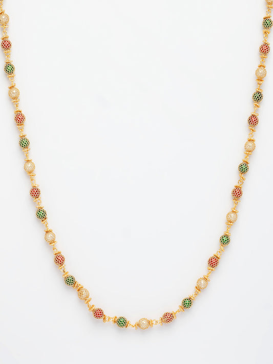 NVR Women's Multi color Gold-Polished Artificial Beads Chain - Swadesiicart
