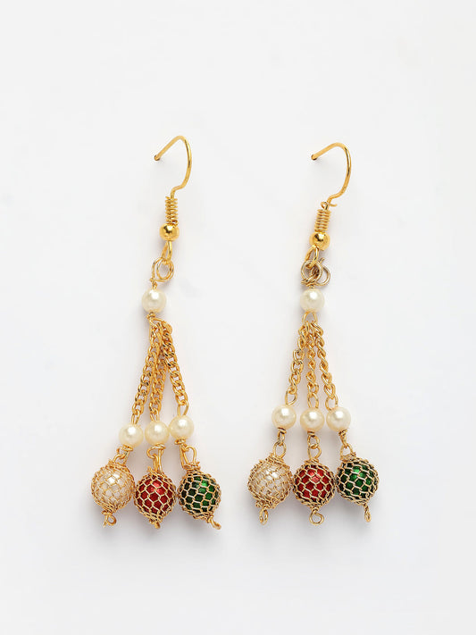 NVR Women's Multi color Gold-Polished Artificial Beads Jewellery Set - Swadesiicart