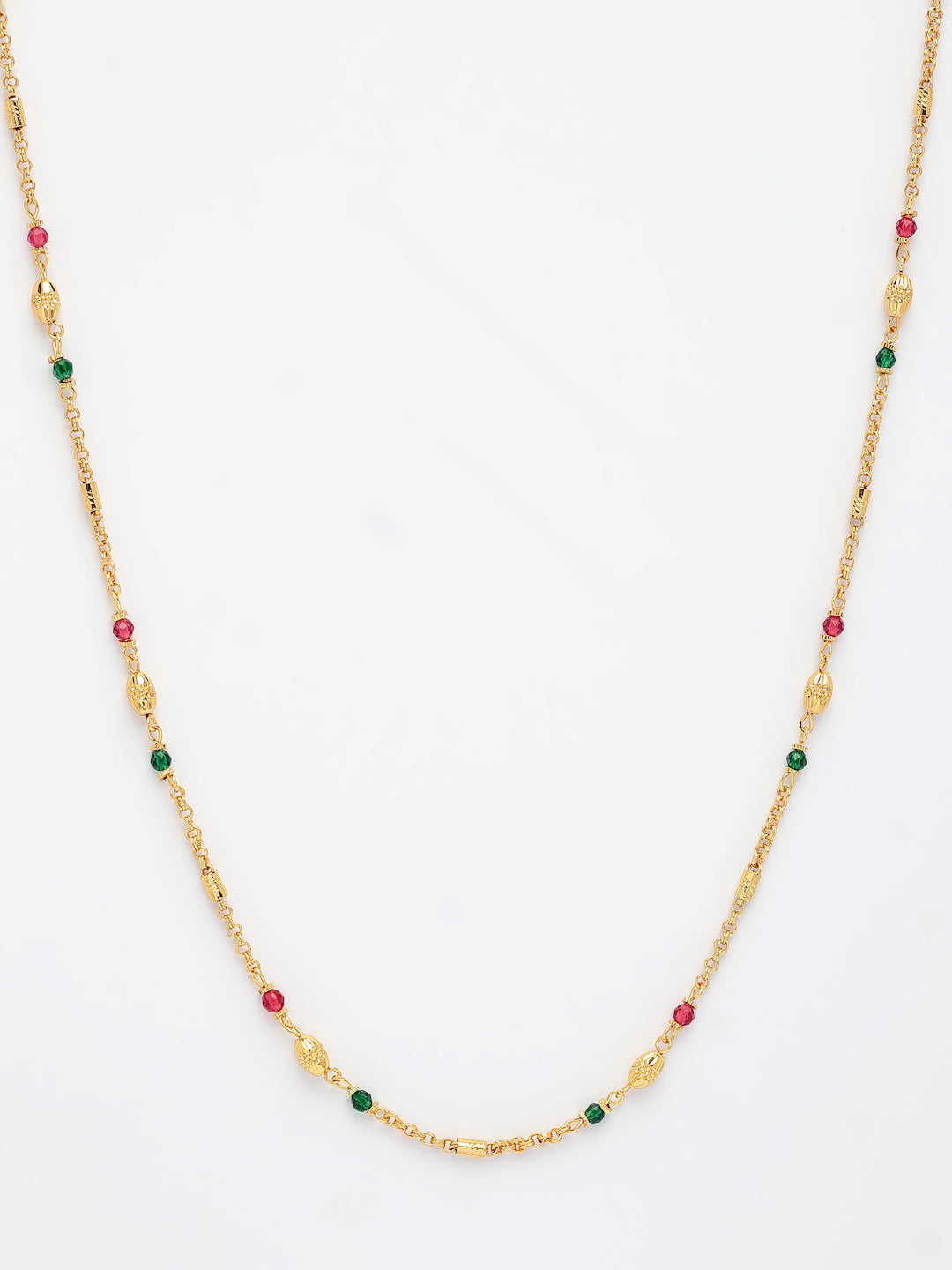 NVR Women's Gold-Polished Artificial Beads Minimal Chain - Swadesiicart