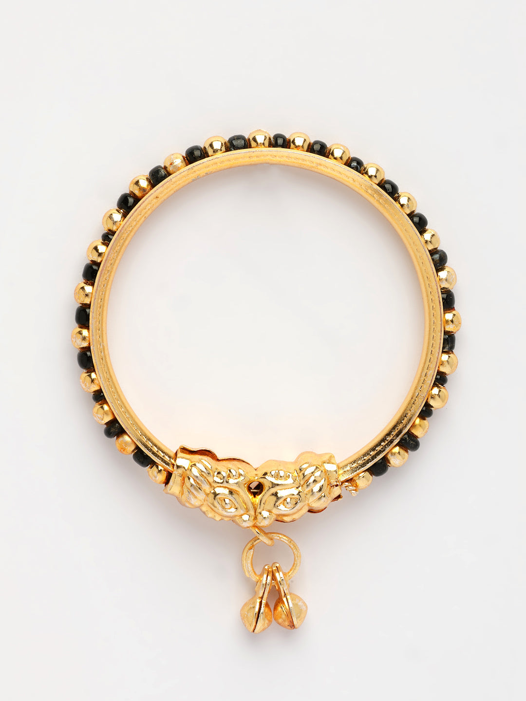 NVR Kids Pair of 4 Rhodium-Plated Artificial Beads Nazariya Kada Bracelet