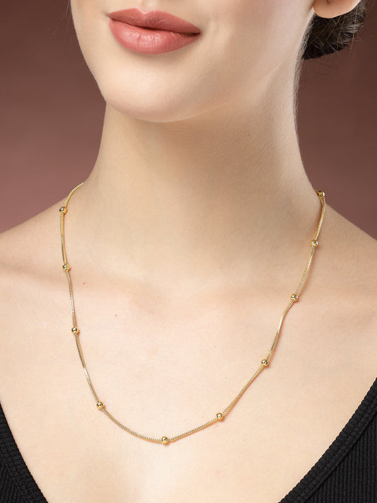 NVR Women's Set of 5 Gold-Polished Minimal Chain | Swadesiicart