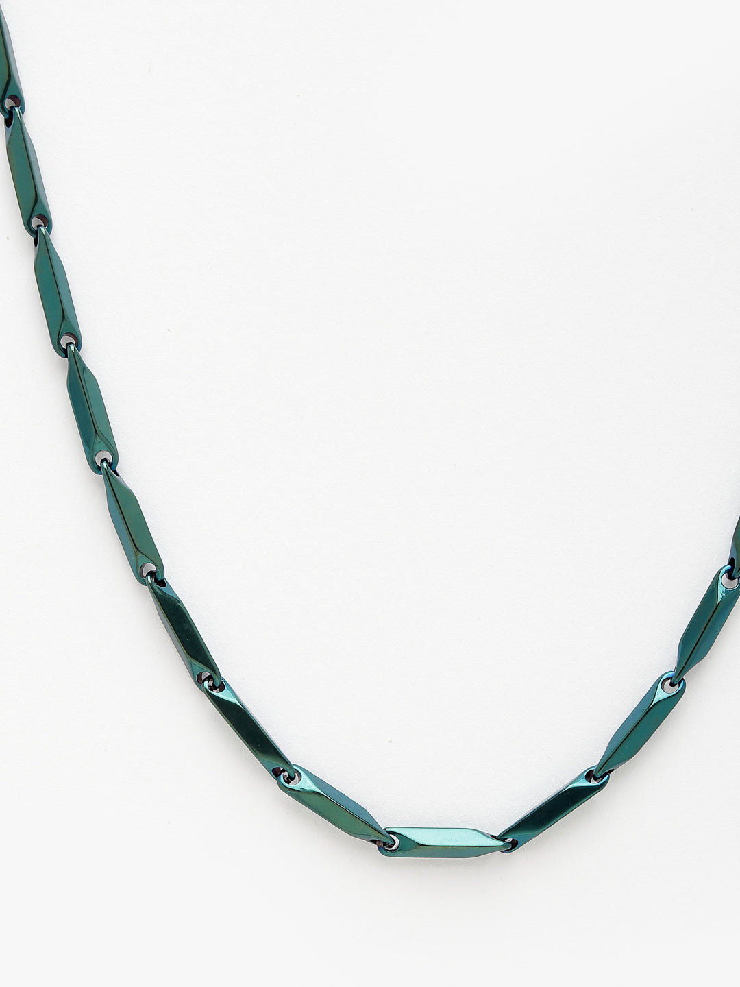 NVR Men Set of 2 Maroon & Green Rhodium-Plated Stainless Steel Chain | Swadesiicart