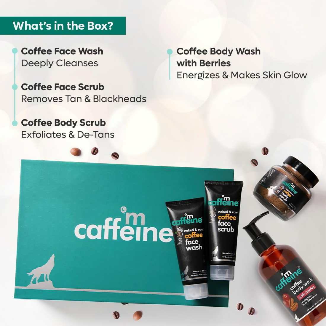 mCaffeine Shower Temptations Gift Set For Women & Men - Swadesiicart