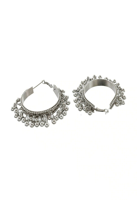 Mominos Fashion Johar Kamal Women Silver-Plated Brass Finish Radha Kishan Long Neckalce Combo Set
