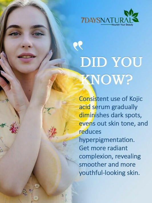 7 Days 2% Kojic Acid Face Serum with Niacinamide for Dark Spots Pigmentation - Swadesiicart