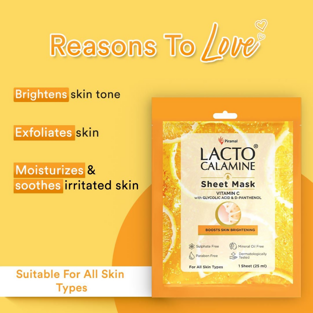 Lacto Calamine Vitamin C Face Sheet Mask - Swadesiicart