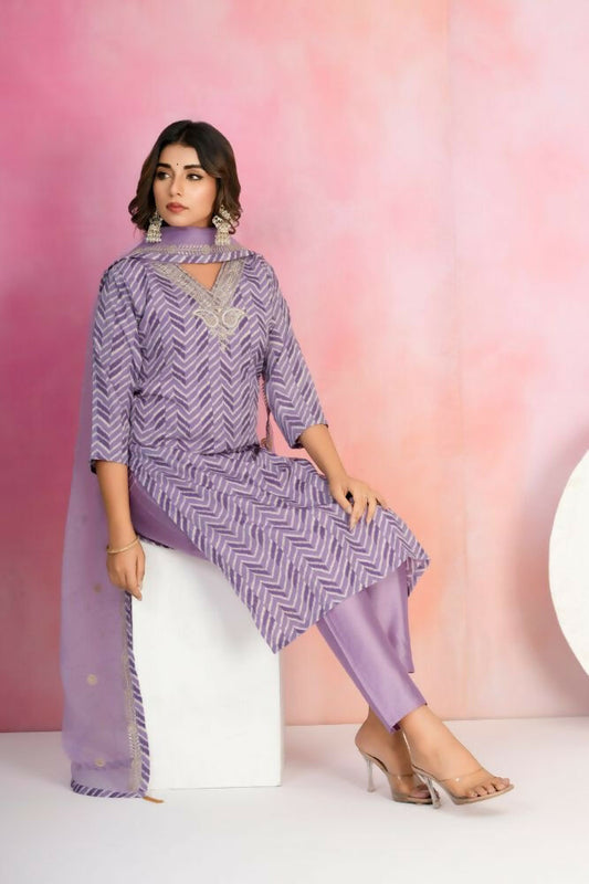 Ethnic Festive Wear Viscose Chanderi Onion Pink Stitched Suit With Dupatta - Tanisha | Swadesiicart