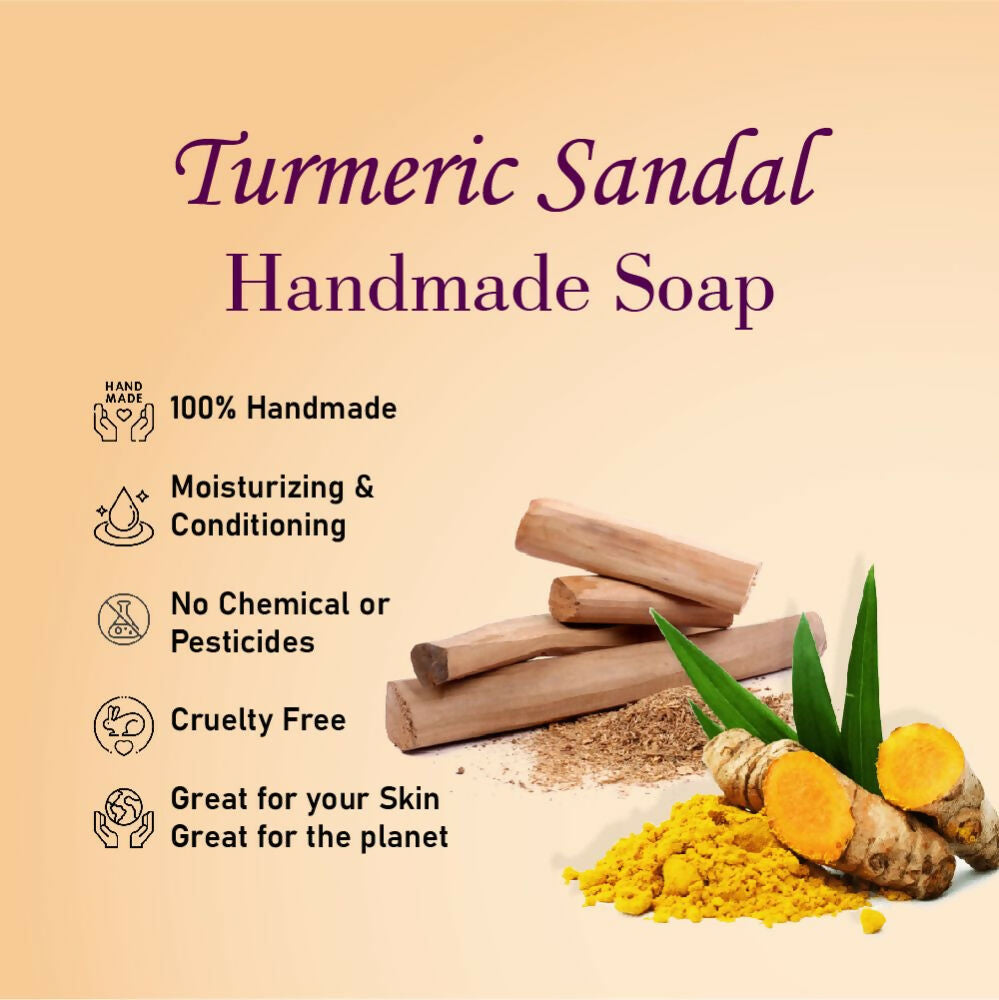 Prakriti Herbal Soap Turmeric and Sandal - Swadesiicart