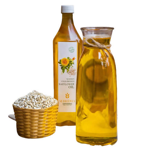 Sudhanya Safflower Oil - Wooden Cold Pressed - Swadesiicart