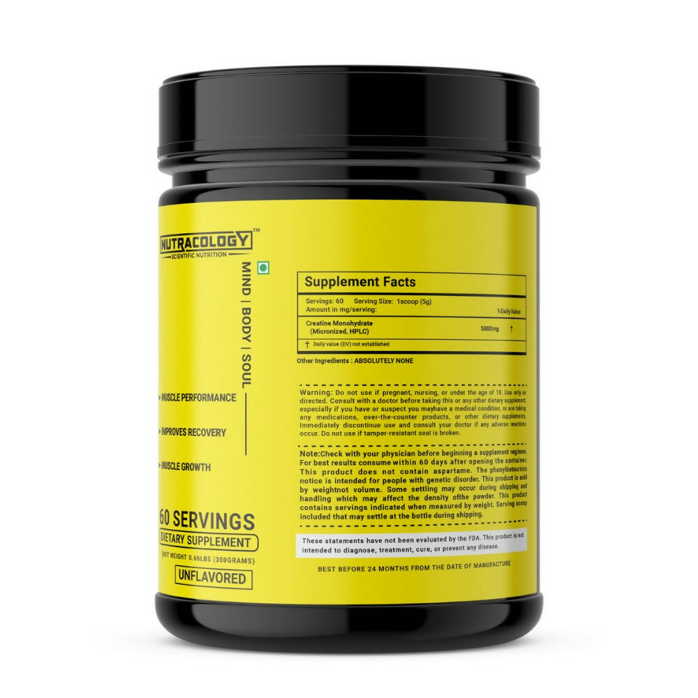 Nutracology Crea X 3.0 Micronized Creatine Powder Supports Athletic Performance & Power - Swadesiicart