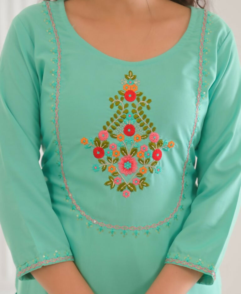 Ethnic Festive Wear Reyon Slub Tile Stitched Suit With Dupatta - Tanisha | Swadesiicart