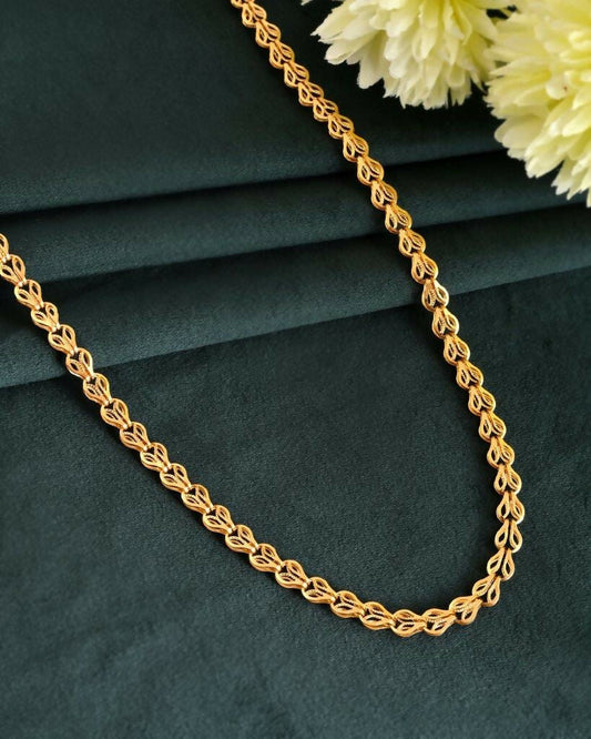 VOJ Gold-Polished Designer Contemporay Chain For Men | Swadesiicart