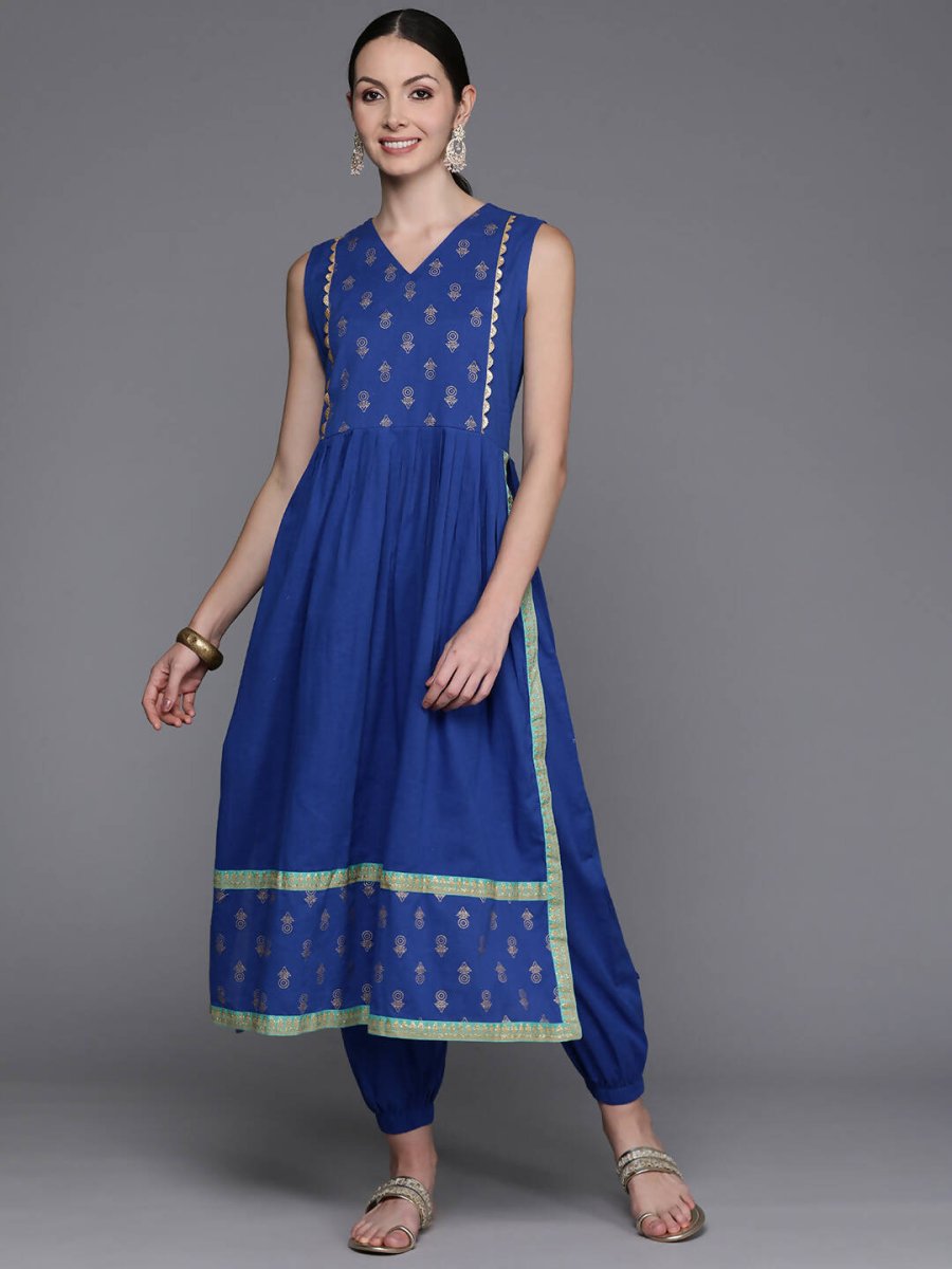 Ahalyaa Women's Traditional wear Kurta Set - Indigo blue | Swadesiicart