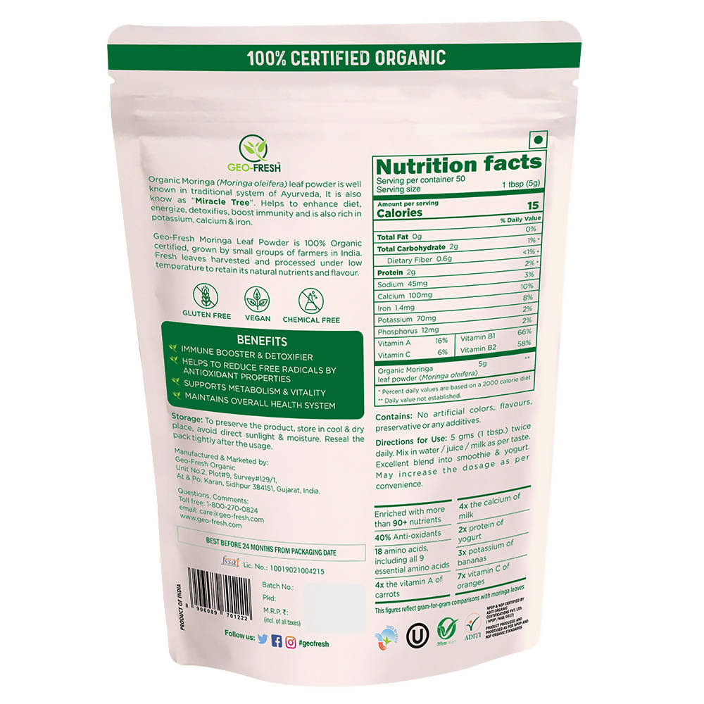 Geo-Fresh Organic Moringa Powder | Swadesiicart
