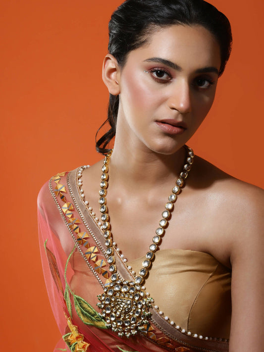Women's Gold-Polished Necklace - Ruby Raang | Swadesiicart
