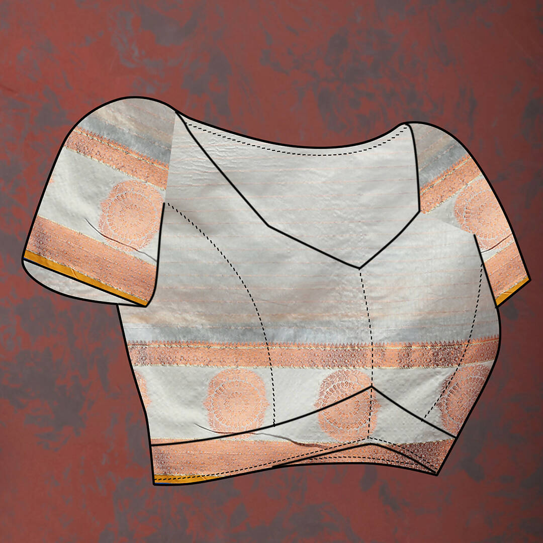 Lorenvalley Fashion Grey Cotton with Woven Design Zari Weaving Saree - Swadesiicart