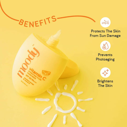 Moody Vitamin C Hydrating Fluid Sunscreen with SPF 50 PA+++ - Swadesiicart