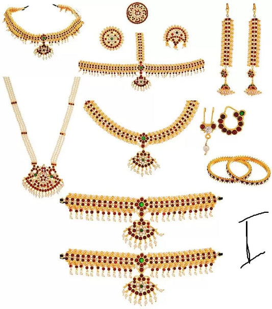 Elite Trading One Line Bharatnatyam Dance Jewellery Set