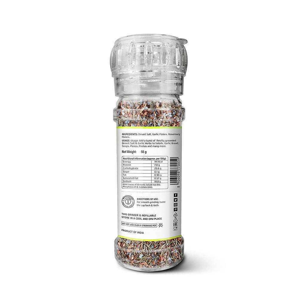Lunn Desert Salt & Garlic Herbs with Grinder - Swadesiicart