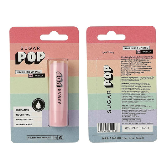SUGAR POP Nourishing Lip Balm - 03 Vanilla - Swadesiicart