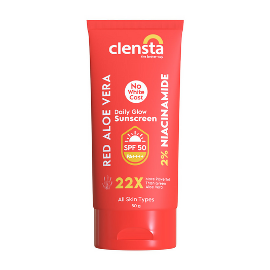 Clensta Red Aloe Vera Daily Glow Sunscreen SPF 50 - Distacart