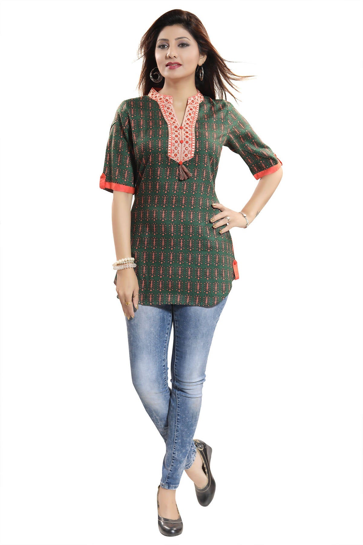Snehal Creations Short Rayon Kurti | Swadesiicart