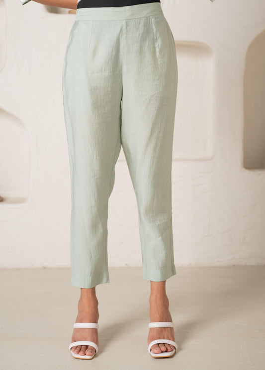 Juniper Mint Solid Embroidered Straight Kurta Pant Set With Thread Work - Swadesiicart