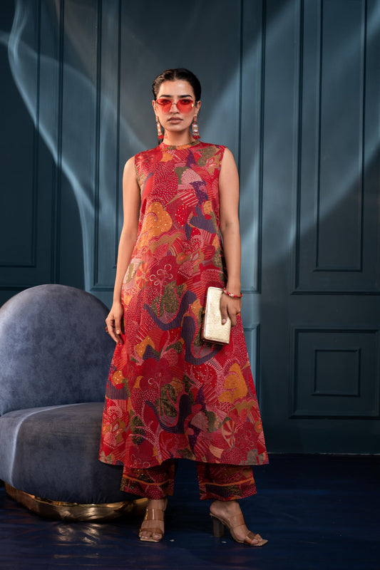 Juniper Women'S Multicolor Floral Cotton Co-Ord Set With Kurta & Pants - Swadesiicart