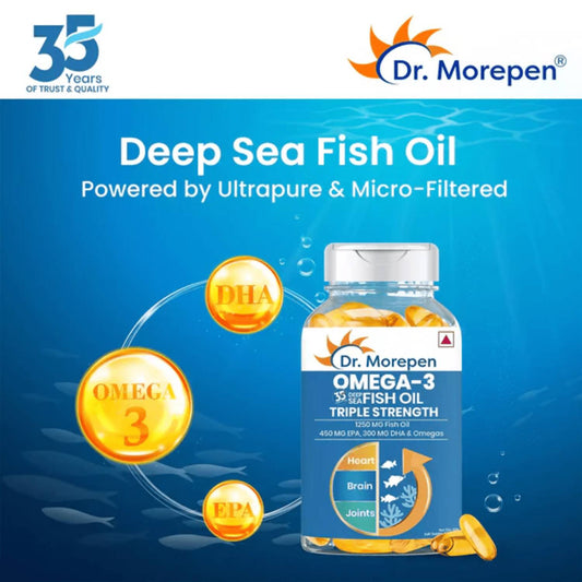 Dr. Morepen COD Liver Oil Softgels and Omega 3 Deep Sea Fish Oil Softgels Combo - Swadesiicart