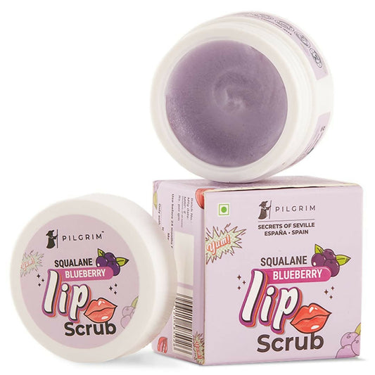 Pilgrim Spanish Lip Scrub (Blueberry) For Dark Lips, Gentle Exfoliation, Hydrated, Smooth & Soft Lips - Pilgrim