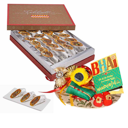 Bikanervala Kaju Anjeer Roll Rakhi Gift | Swadesiicart
