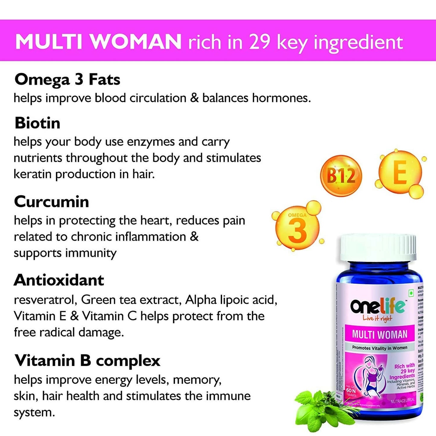 Onelife Multi Vitamin For Women Tablets | Swadesiicart