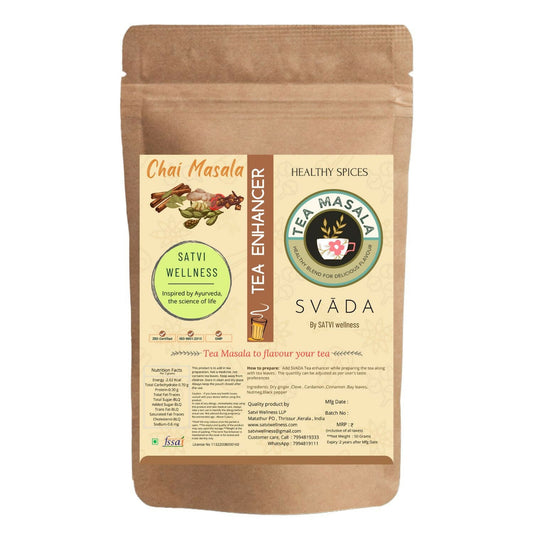 Satvi Wellness Tea masala | Indian Chai Masala | Tea Enhancer | Ginger tea mix - Satvi Wellness