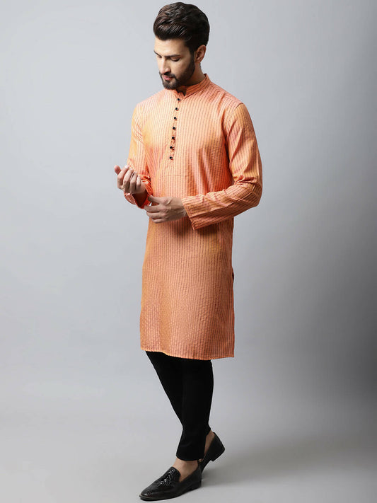 Even Apparels Red Color Pure Cotton Men's Kurta With Side Placket (STR1199) | Swadesiicart