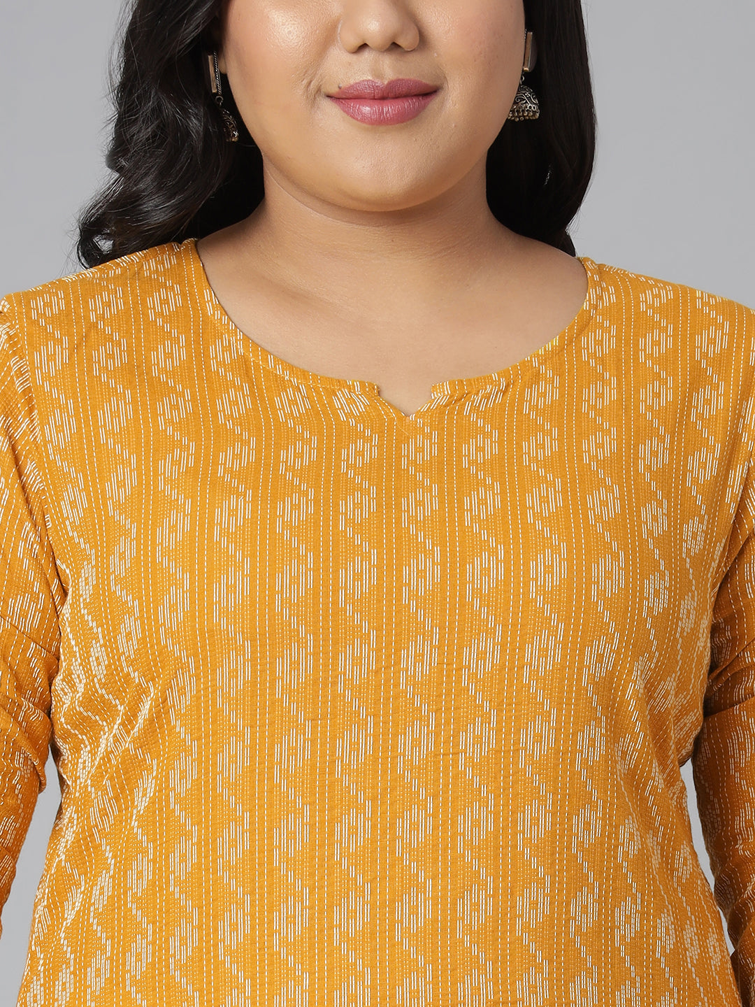 Janasya Women's Yellow Cotton Woven Design Casual Straight Kurta | Swadesiicart