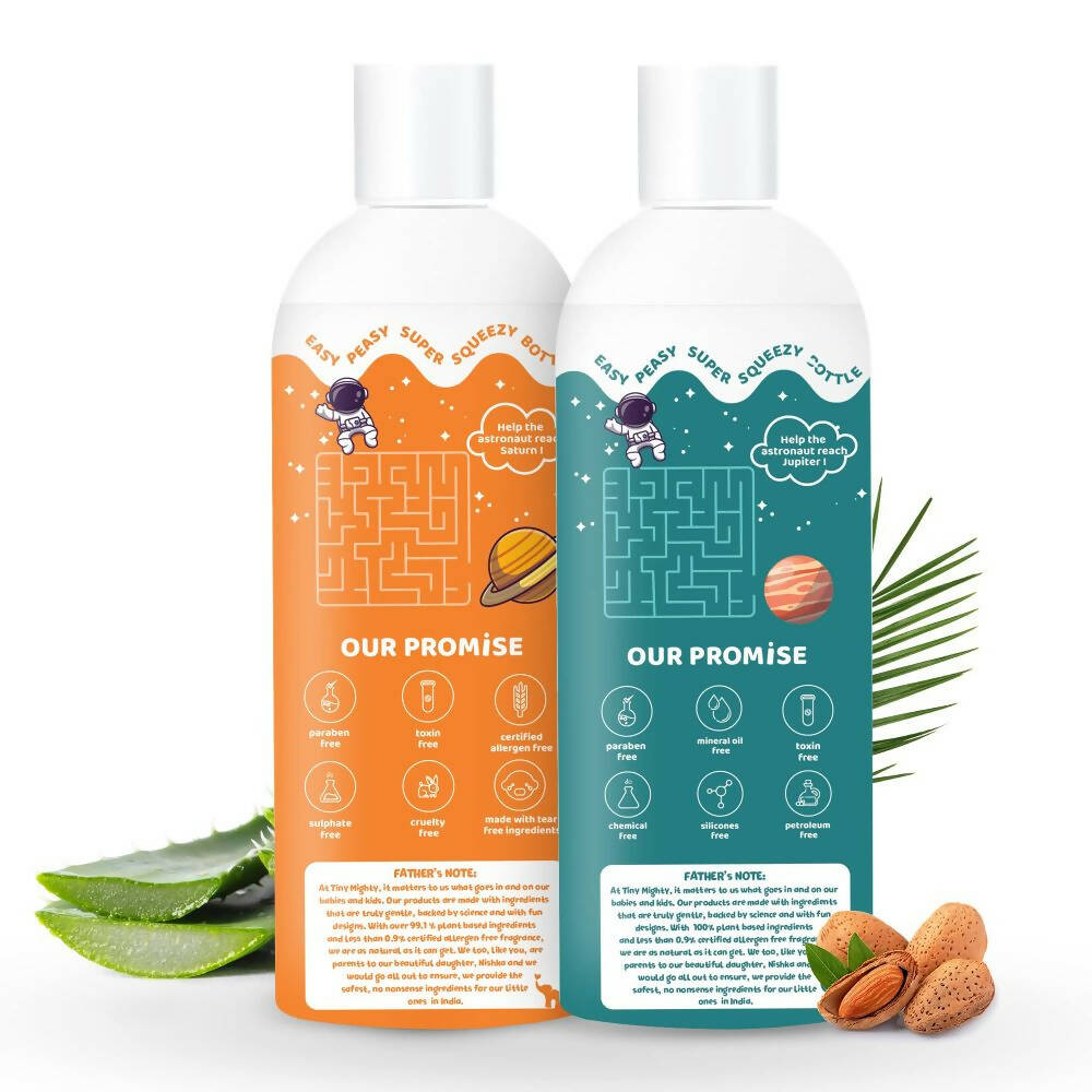 Tiny Mighty Kids Shampoo And Hair Oil Combo For Sensitive Skin - Swadesiicart