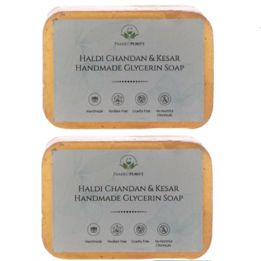 PrakritPurity Haldi Chandan & Kesar Handmade Glycerin Soap | Swadesiicart