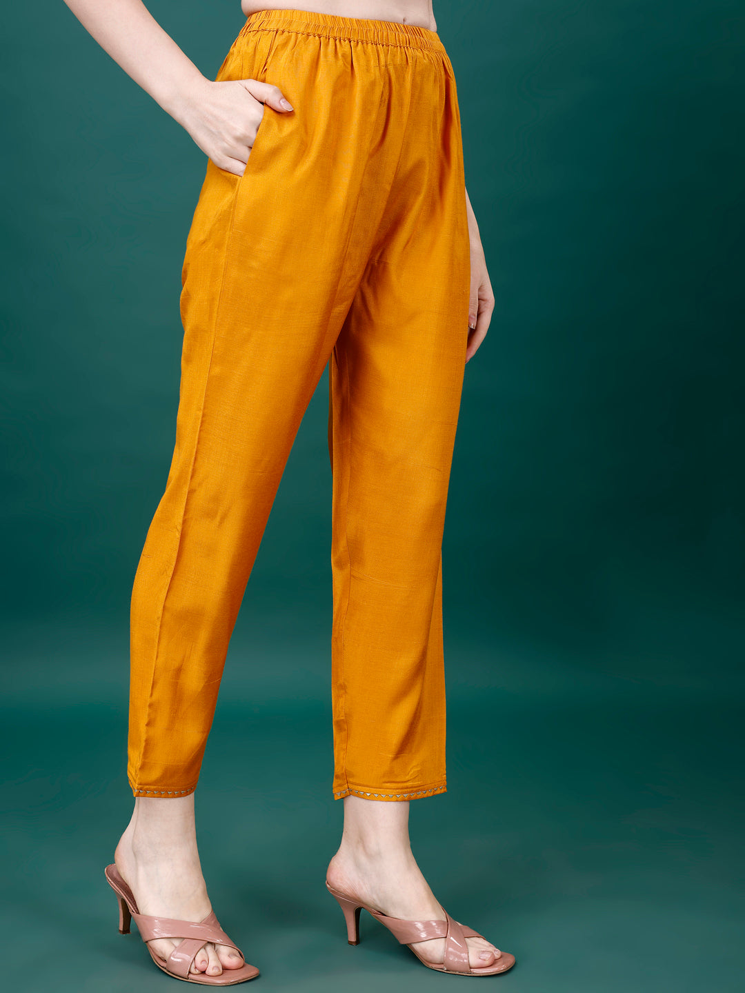 Alia Cut Hand Embroidered & Printed Pure Chinon Kurta With Pant & Dupatta, Multicolor - Hiral Fashion
