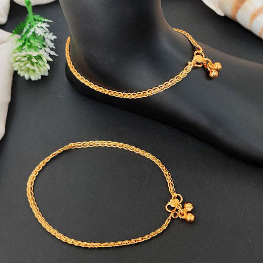 JS Fashion Antique Designer High Gold Polish Fancy Style Payal for Women & Girls | Swadesiicart