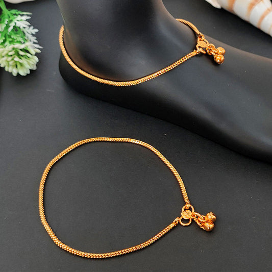 JS Fashion High Gold Thick Chain Traditional Anklet for Women & Girls | Swadesiicart