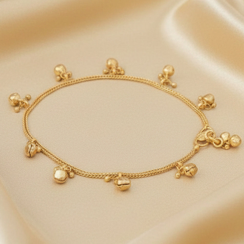 JS Fashion Designer High Gold Polish Party Wear Anklet Set for Women & Girls | Swadesiicart