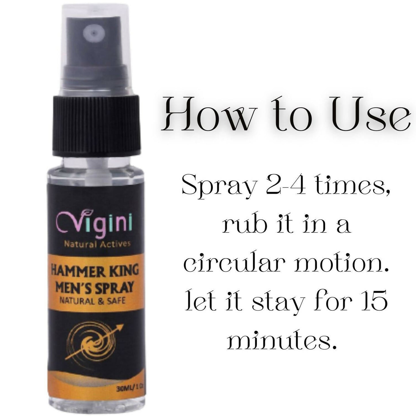 Vigini Natural Hammer King CFC Delay Spray Increase Time for Men - Swadesiicart