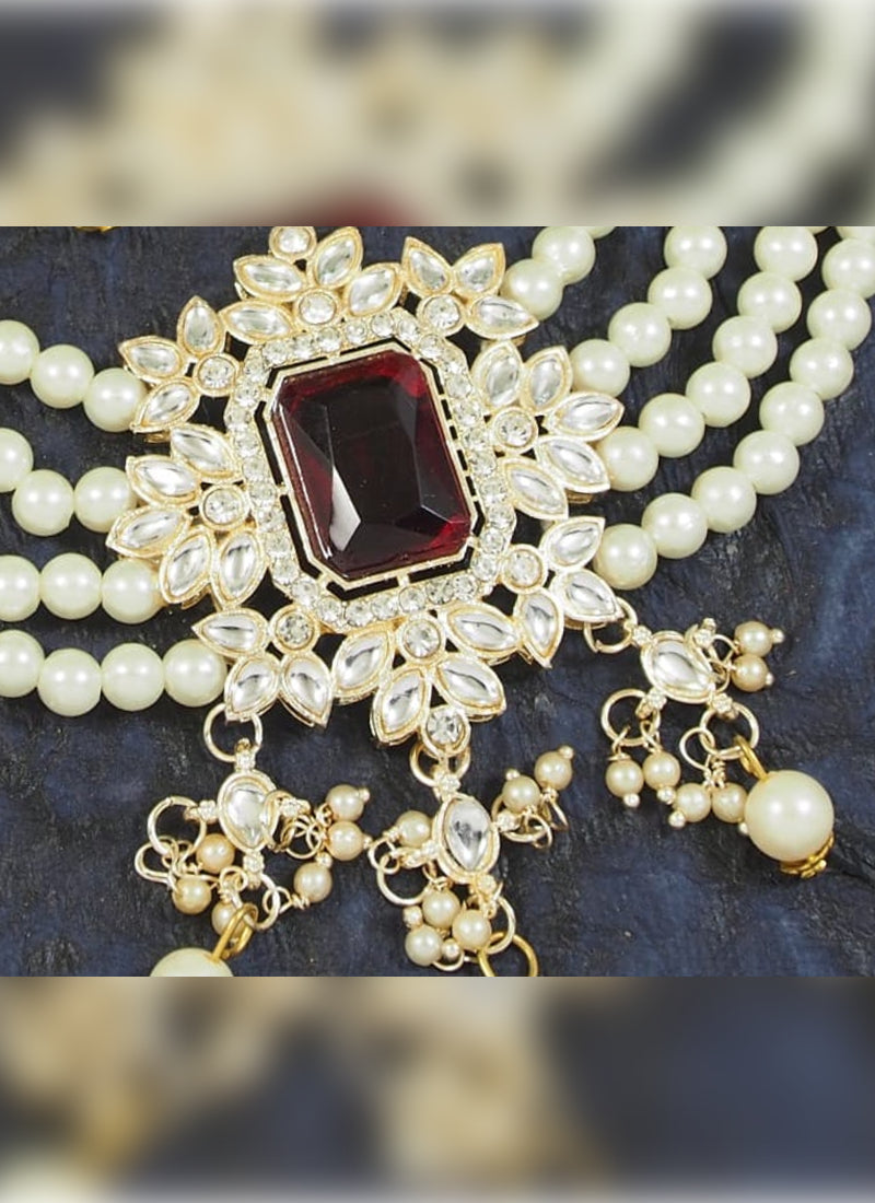 Jewel City Exquisite Pearl Choker Statement Necklace - Handcrafted Ethnic Elegance | Swadesiicart