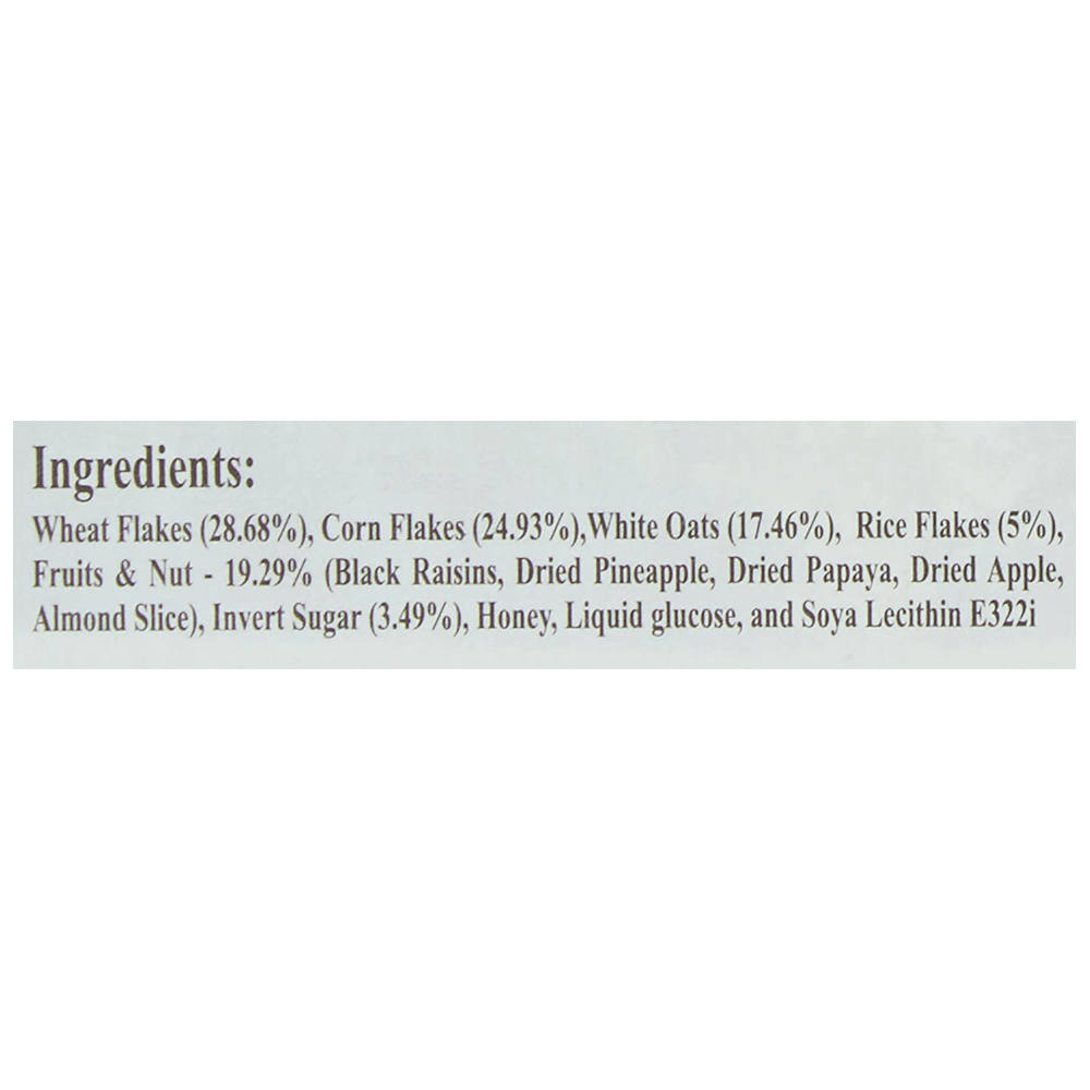 Patanjali Muesli Fruit & Nut Ingredients