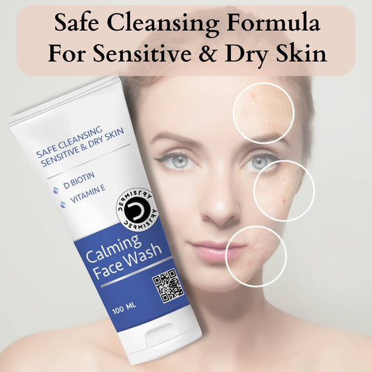 Dermistry Dry & Sensitive Skin Body Milk Lotion & Calming Face Wash - Swadesiicart