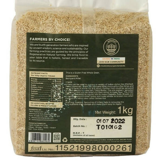 Two Brothers Organic Farms Barnyard Millets - Swadesiicart