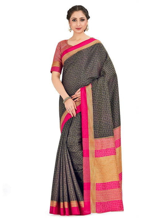 Mimosa Women's Banarasi Silk Black Saree | Swadesiicart