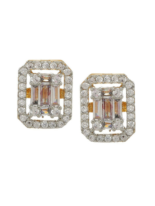 Golden Diamond Studs- Ruby Raang | Swadesiicart