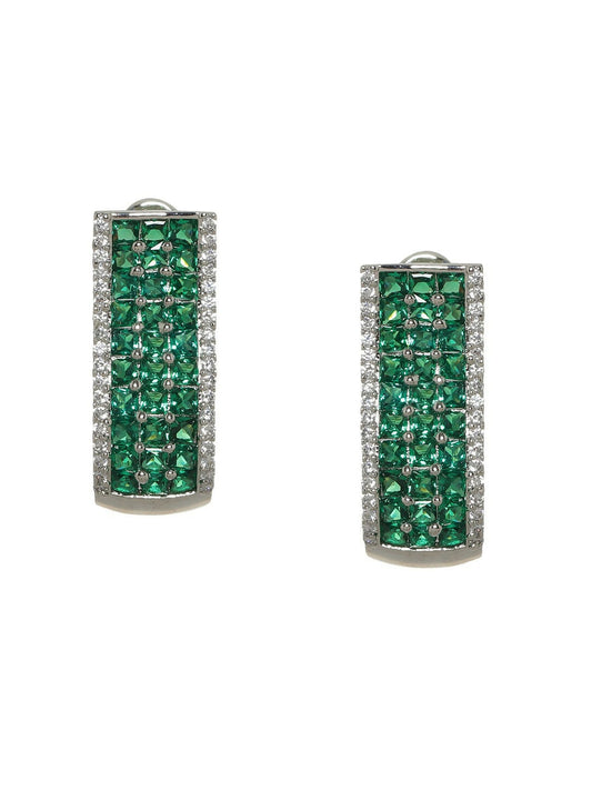 Green Hoops Earrings- Ruby Raang | Swadesiicart